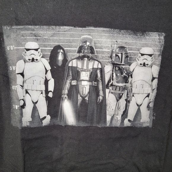 Star Wars Dark Side Line Up Graphic Tee Black Short Sleeve - Size Large - Picture 1 of 4
